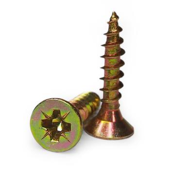Spanplattenschrauben Senkkopf gelb